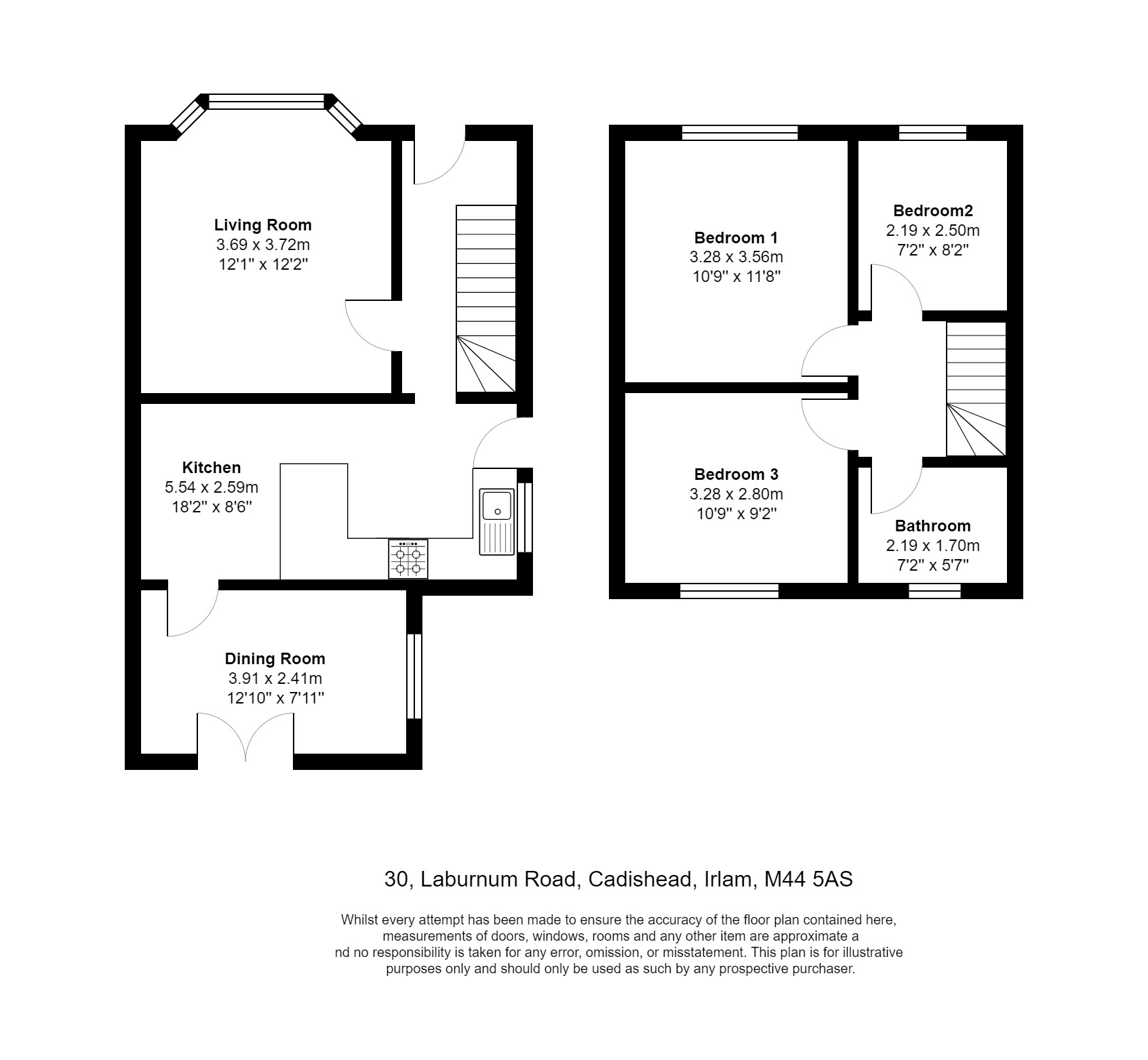 Floorplans For Laburnum Road Cadishead Manchester M44 5AS